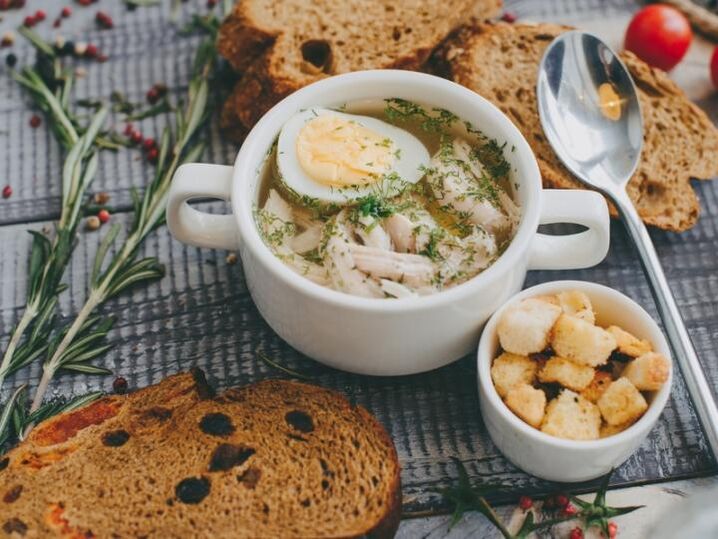 chicken soup with eggs for protein diet