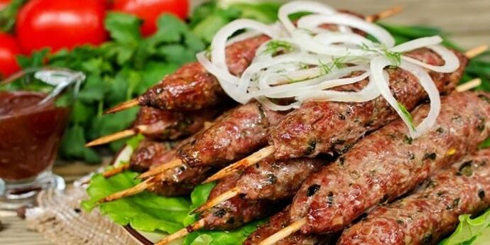 Lula kebab with egg diet